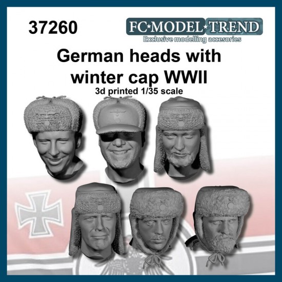 1/35 WWII German Heads with Winter Cap