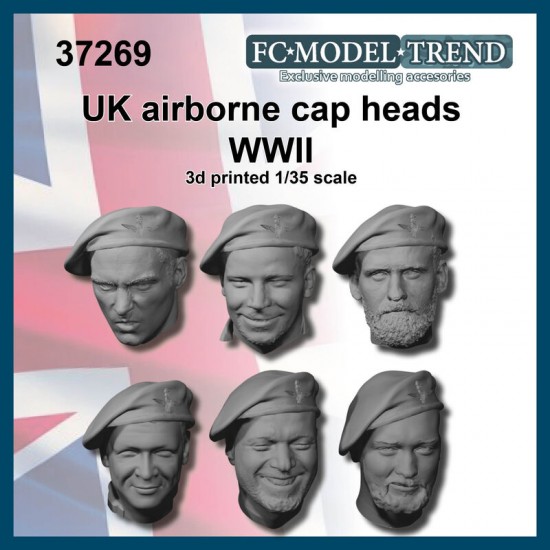 1/35 WWII British Airborne Cap Heads