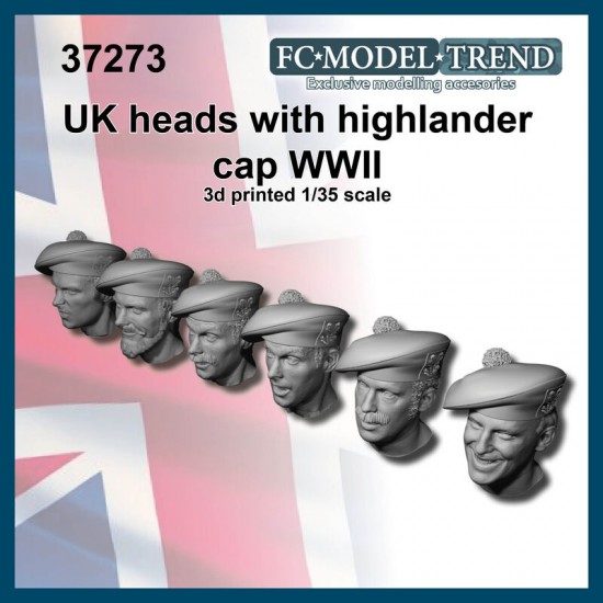 1/35 British Heads with Highlander Cap