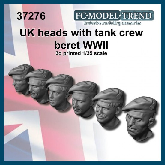1/35 WWII British Tank Crew Heads with Beret