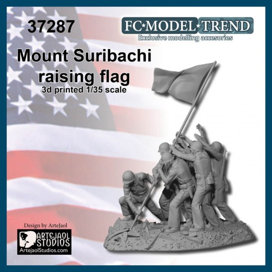 1/35 WWII Mount Suribachi Raising the Flag on Iwo Jima (3D-printed kit)