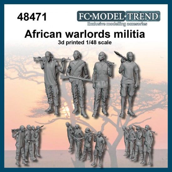 1/48 African Warlords Militia (4 figures)