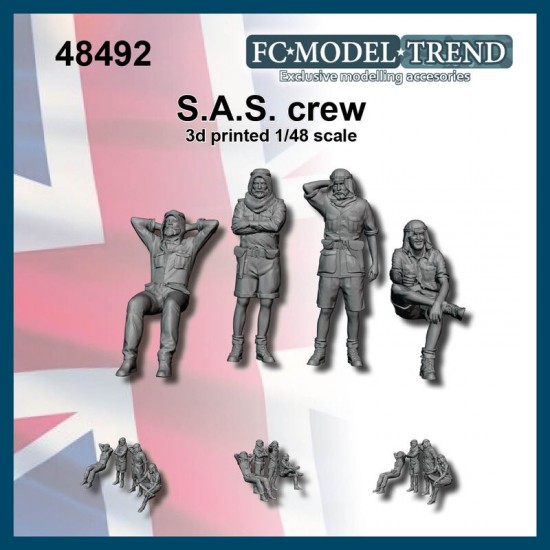 1/48 WWII S.A.S. Jeep Crew (3D print)