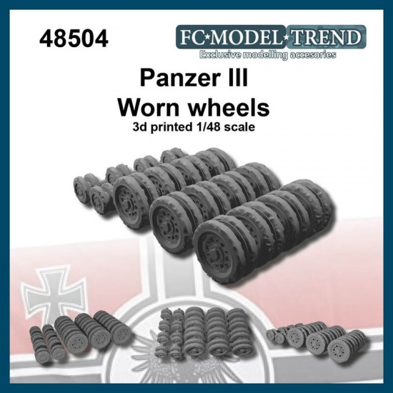 1/48 Panzer III Worn Wheels