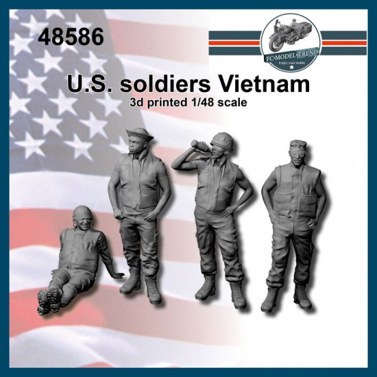 1/48 US Soldiers, Vietnam Era (3D Printed Kits)