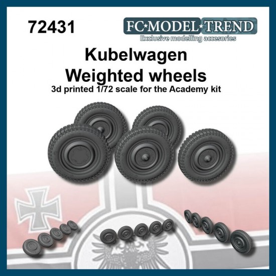 1/72 Kubelwagen Weighted Wheels for Academy kit