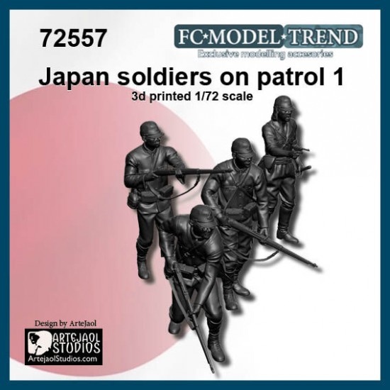 1/72 WWII Japanese Soldiers On Patrol #1 (4 figures)