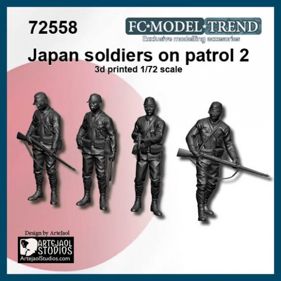 1/72 WWII Japanese Soldiers On Patrol #2 (4 figures)