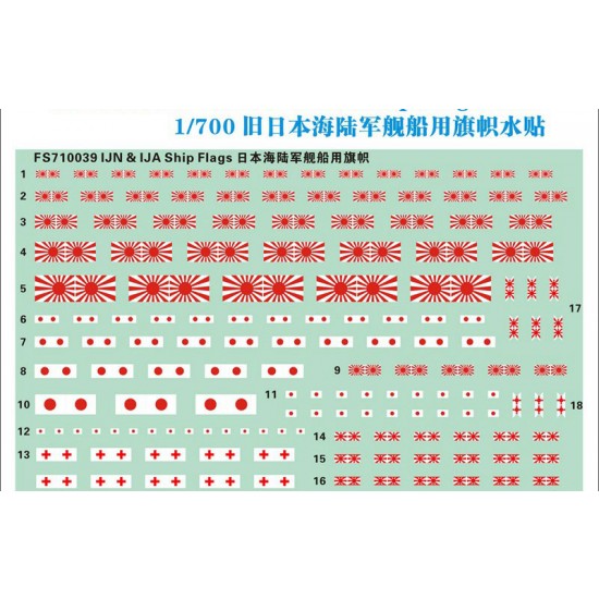 1/700 IJN & IJA Ship Flag Decal