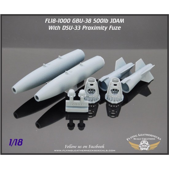 1/18 GBU-38 500lb JDAM with DSU-33 Thermally Protected (2 Bombs) for Hobbyboss AV-8B