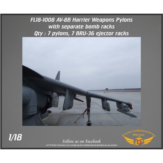 1/18 AV-8B Weapons Pylons with BRU-36 Bomb Racks 