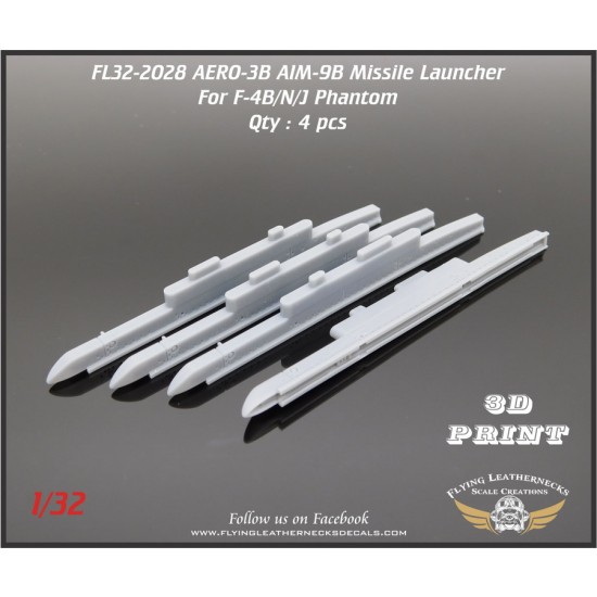 1/32 AERO-3B Missile Launcher for USN/USMC F-4 Phantom (4pcs)