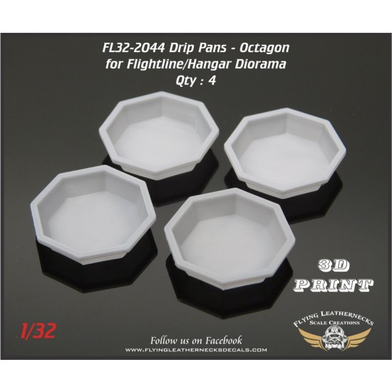 1/32 Drip Pans - Octagon, Flightline/Hangar Diorama (pack of 4)