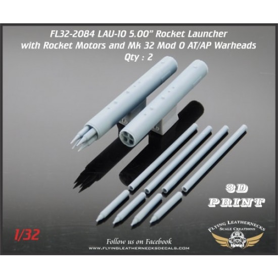 1/32 LAU-10 5.00" Rocket Launcher (With rockets and warheads) 2 pods