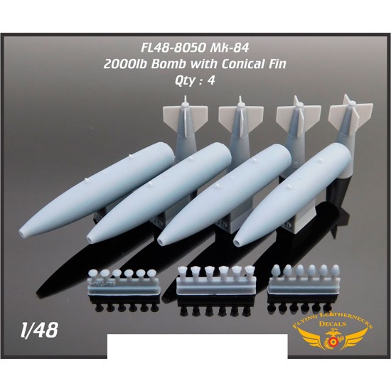 1/48 Mk-84 2000lb Bomb with Conical Fins (4pcs)