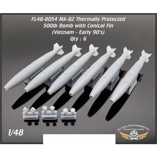 1/48 Mk-82 500lb Bomb with Conical Fins (Vietnam to Desert Storm) TP (4pcs)