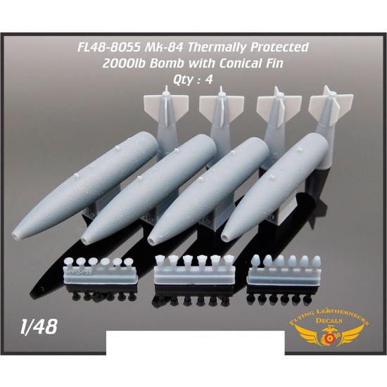 1/48 Mk-84 2000lb Bomb with Conical Fins (Thermally Protected) (4pcs)