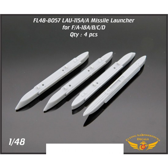 1/48 LAU-115/A Launcher for F/A-18 AIM-7, Dual AIM-9/120 (4pcs)