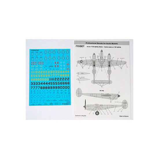 1/32 P-38 Lightning Stencils Decals for Trumpeter kit