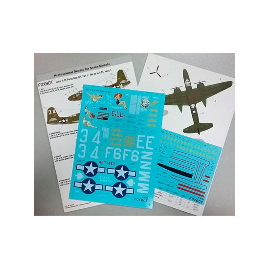 1/48 Douglas A-20 Boston 'Pin-Up Nose Art and Stencils' Part # 1 Decals