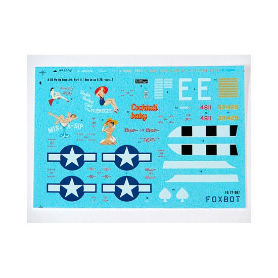 1/72 Douglas A-20 Boston 'Pin-Up Nose Art and Stencils' Part # 2 Decals