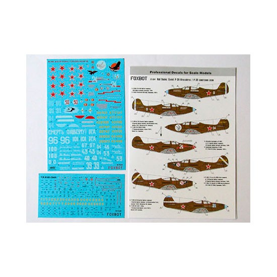 1/72 Red Snake: Soviet P-39 Airacobras and Stencils Decals for Academy