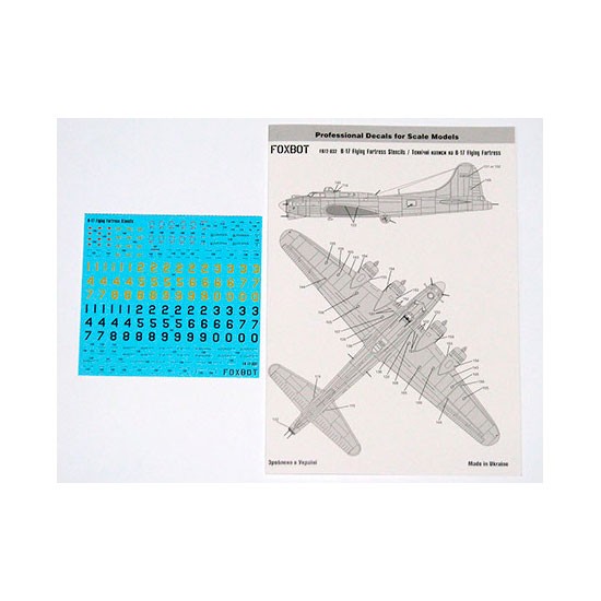 1/72 B-17 Fluing Fortress Stencils Decals for Academy/Airfix/Hasegawa/Revell