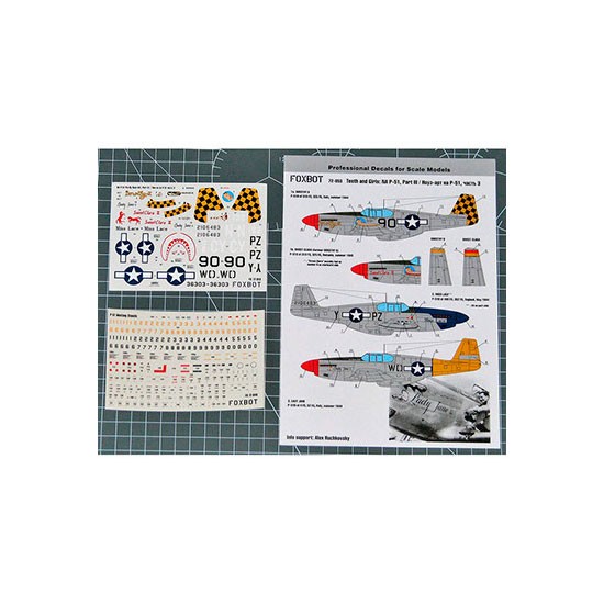 1/72 P-51 Mustang Nose art, Part 3 Decals for Academy/Airfix/Hasegawa/HobbyBoss/Revell