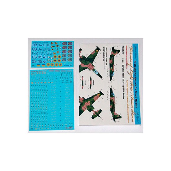 1/72 Ukrainian Rooks: Sukhoi Su-25 and Stencils Decals for ClearProp/Revell