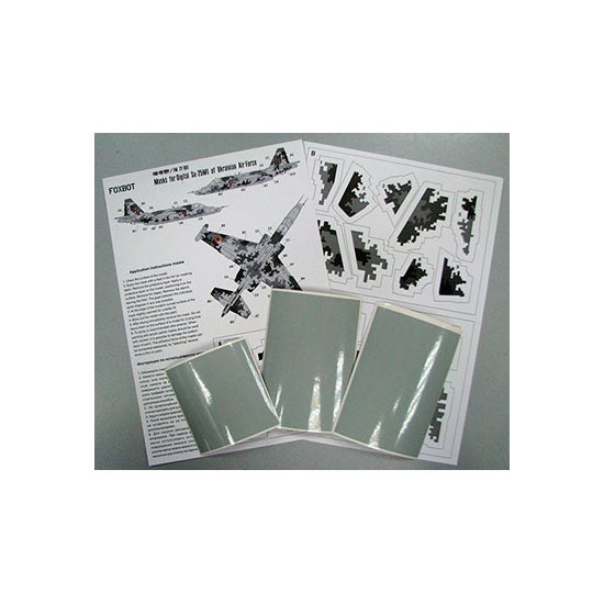 1/72 Digital Sukhoi Su-25M1, Ukranian AF, Digital Camo Masks for ART-model kit