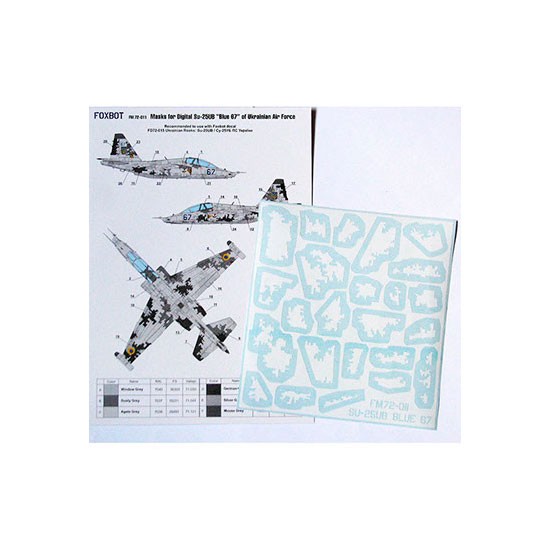 1/72 Digital Su-25UB Blue 67, Ukranian AF, Digital Camo Masks for ART-model kit