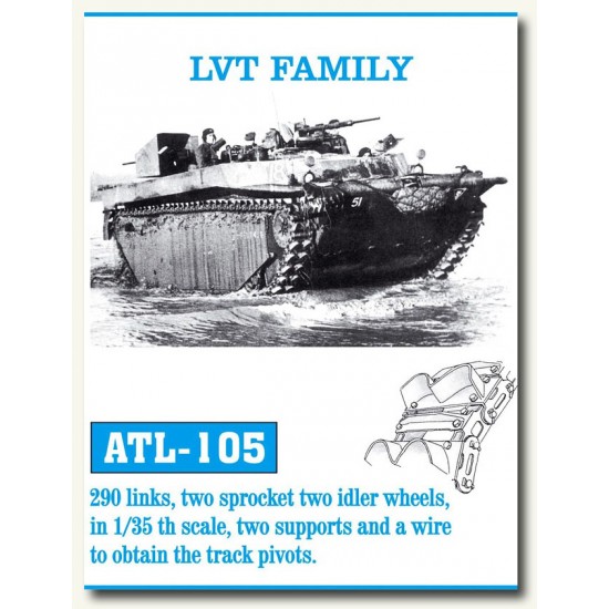 Metal Tracks for 1/35 US LVT Family (290 links)