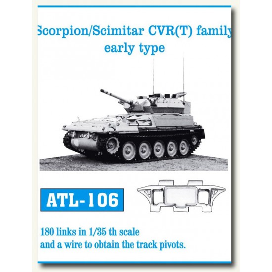 Metal Tracks for 1/35 Scorpion/Scimitar CVR(T) Family Early Type (180 links)