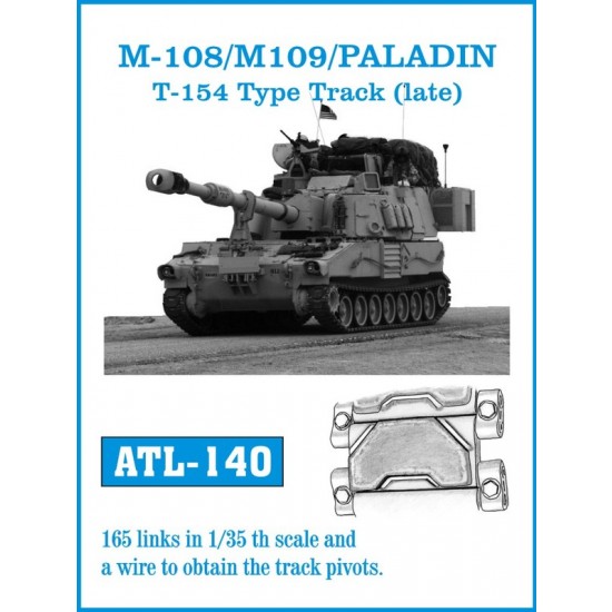 1/35 M108 / M109 / Paladin T-154 Type Metal Tracks (165 links)