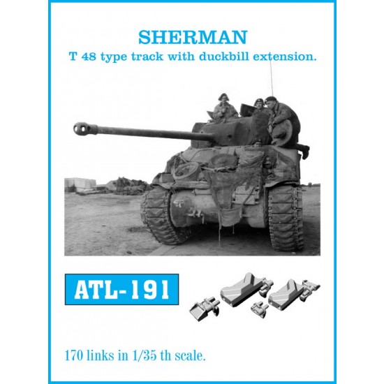 1/35 Sherman T-48 Type Metal Tracks with Duckbill Extension 