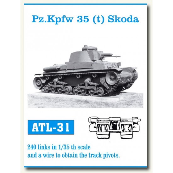 Metal Tracks for 1/35 Panzer/Panzer 35(t) Skoda (240 links)