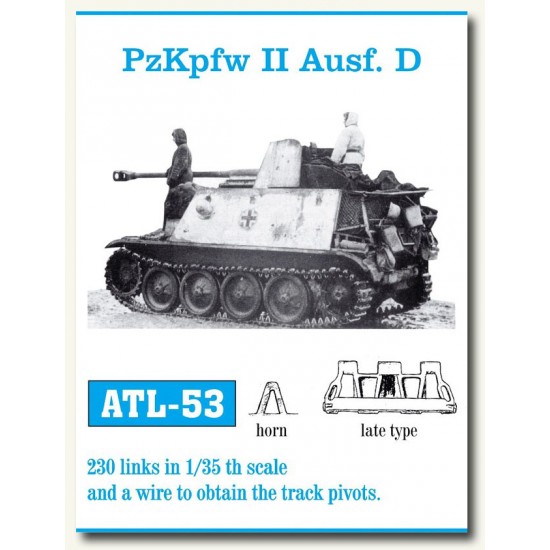 Metal Tracks for 1/35 German Panzer II Ausf.D (Late Type) (230 links)