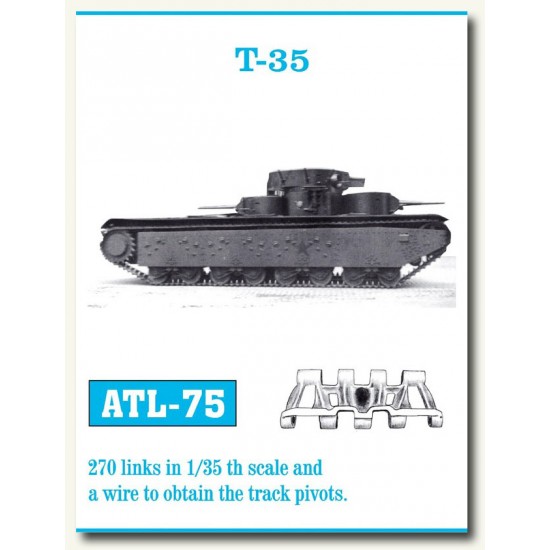 Metal Tracks for 1/35 Soviet T-35 Heavy Tank (270 links)