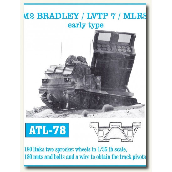 Metal Tracks for 1/35 M2 Bradley/LVTP 7/MLRS Early Type (180 links)