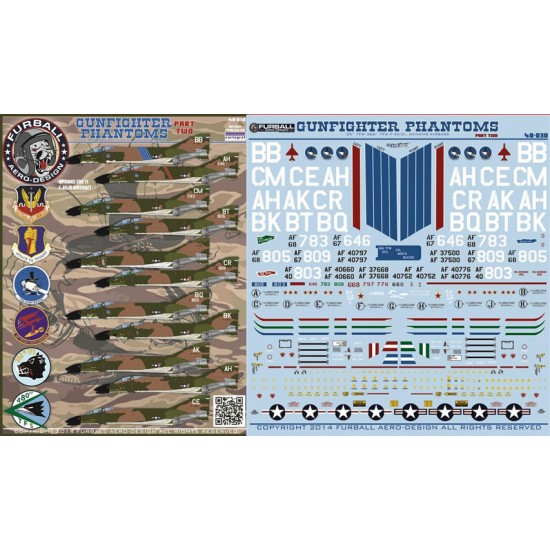 1/48 McDonnell Douglas F-4C/D Gunfighter Phantoms Decals Part 2 for Academy kit