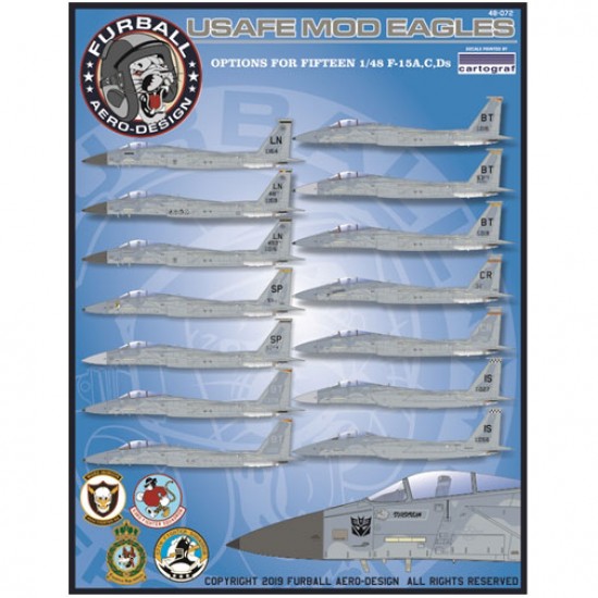 Decals for 1/48 USAF McDonnell Douglas F-15A/C/D "USAFE MOD Eagles"