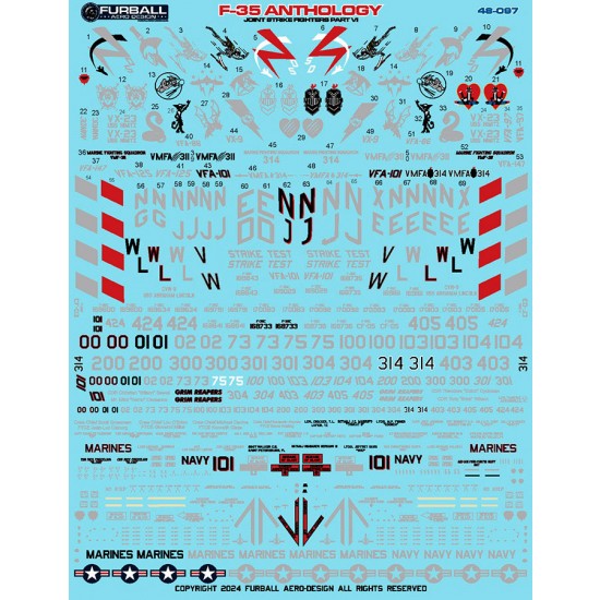 1/48 F-35C Anthology Decal - Joint Strike Fighters Part VI for Tamiya kits