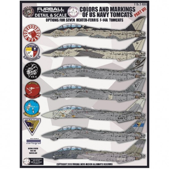 1/48 USN F-14 Tomcats Colours & Markings Part VII Decals for Tamiya kits