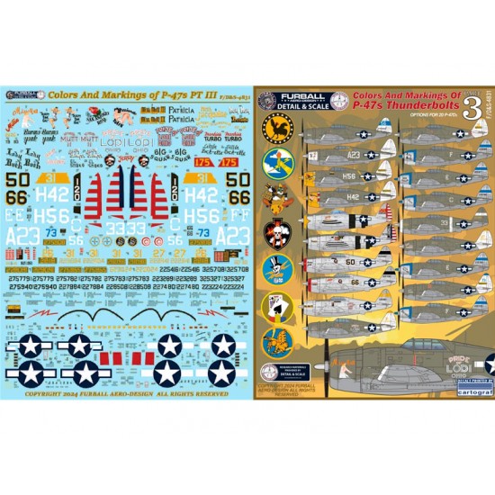 1/48 P-47s Colours and Markings Decal Part 3 - P-47D, Pacific Theater