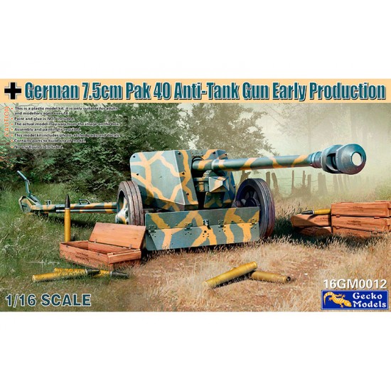 1/16 German 7.5cm Pak 40 Anti-tank Gun Early Production