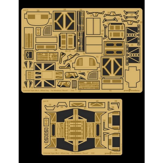 1/32 Colonial Viper Mk.II Wheel Bay Detail Set for Revell/Moebius kits