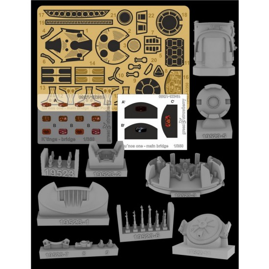 1/350 Kronos one (Qo'noS) - Main Bridge Resin and Photo-etch Detail set for Polar Lights kit