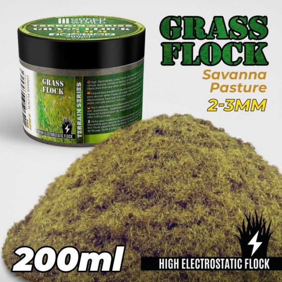 Grass Flock - Savanna Pasture 2-3mm (200ml high electrostatic flock)