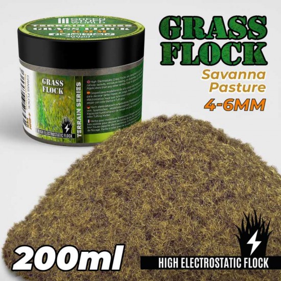 Grass Flock - Savanna Pasture 4-6mm (200ml high electrostatic flock)