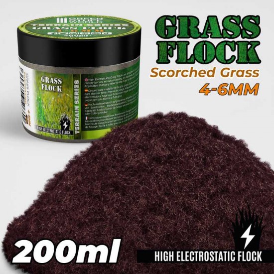 Grass Flock - Scorched Brown 4-6mm (200ml high electrostatic flock)